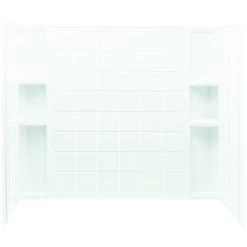 STERLING 71124100-0 Ensemble Bath/Shower Wall Set, 33-1/4 In L, 60 In W, 54 In H, Vikrell, Alcove Installation, White