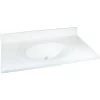 Foremost WS-2237 Vanity Top, 37 In OAL, 22 In OAW, Marble, Solid White, Oval Bowl, Countertop Edge -Hardware store 0882894 fb2a