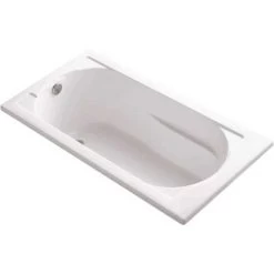 Kohler K-1184-0 Devonshire 60 In. X 32 In. Acrylic Drop-In Bathtub With Reversible Drain In White