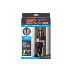 Magic Mesh MM011124 Hands-Free Magnetic Screen Door As Seen On TV 83" H X 39" W Black Mesh Black