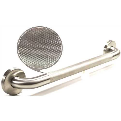 WingIts WGB5SSKN16 Premium Series 16 In. X 1.25 In. Diamond Knurled Grab Bar In Satin Stainless Steel (19 In. Overall Length) 3 WingIts WGB5SSKN16 Premium Series 16 In. X 1.25 In. Diamond Knurled Grab Bar In Satin Stainless Steel (19 In. Overall Length)