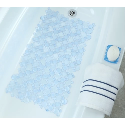 SlipX Solutions 06772 Burst Of Bubbles Bath Mat, 30 In L, 17 In W, Vinyl Mat Surface, Light Blue 3 SlipX Solutions 06772 Burst Of Bubbles Bath Mat, 30 In L, 17 In W, Vinyl Mat Surface, Light Blue