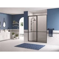 Coastal Shower Doors L24IL16.69O-C Legend 39.5 In. To 41 In. X 69 In. Framed Pivot Shower Door With Inline Panel In Black Bronze With Clear Glass