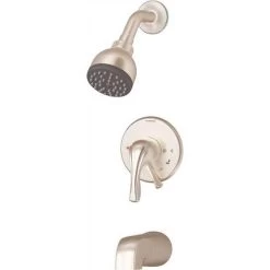 Symmons S-9602-PLR-1.5-TRM-STN Origins 1-Handle Wall-Mounted Tub And Shower Trim Kit In Satin Nickel (Valve Not Included)