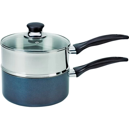 T-fal B363S284 Double Boiler Sauce Pan, 3 Qt Capacity, Stainless Steel, Glass Cover/Lid 3 T-fal B363S284 Double Boiler Sauce Pan, 3 Qt Capacity, Stainless Steel, Glass Cover/Lid