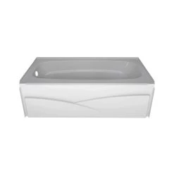 Delta Faucet B10311-6032L-WH Laurel Skirted Bathtub, Bright White Gloss, Acrylic, 59.87 X 32 X 18-In.