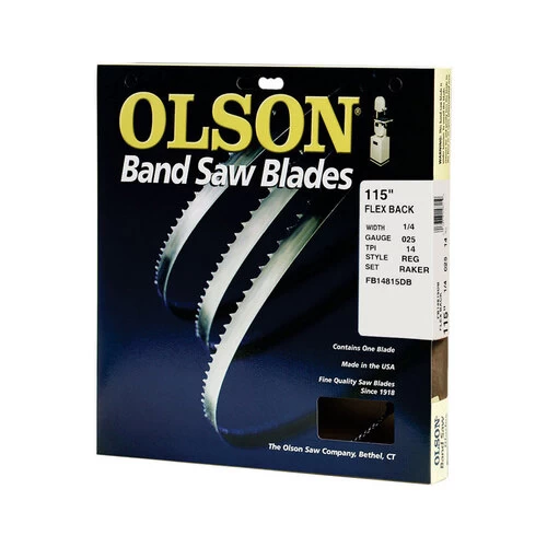 Olson FB14815DB Band Saw Blade 115" L X 1/4" W Carbon Steel 14 TPI Regular Teeth 3 Olson FB14815DB Band Saw Blade 115" L X 1/4" W Carbon Steel 14 TPI Regular Teeth