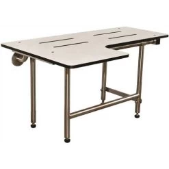 WingIts WSLX280225PWREV 28 In. X 22-1/2 In. Reversible L-Shaped Phenolic Shower Seat, White