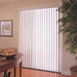 Hampton Bay 10793478818419 Room Darkening 3.5 In. PVC Vertical Blinds White - 78 In. W X 97.5 In. L