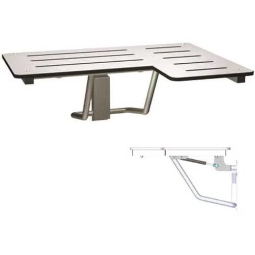 ASI American Specialties, Inc. 10-8206-SC-L Folding Shower Seat Slow Close Gas Struts L-Shaped Left Hand Solid Phenolic In White 3 ASI American Specialties, Inc. 10-8206-SC-L Folding Shower Seat Slow Close Gas Struts L-Shaped Left Hand Solid Phenolic In White