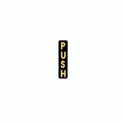 CRL 3188732 Vertical Black With Gold Letters "PUSH" Decal