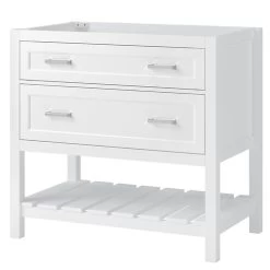Foremost LSWV3622D Lawson Series Vanity Cabinet, 36 In W Cabinet, 21-1/2 In D Cabinet, 34 In H Cabinet, Wood, White