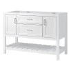 Foremost LSWV4822D Lawson Series Vanity Cabinet, 48 In W Cabinet, 21-1/2 In D Cabinet, 34 In H Cabinet, Wood, White -Hardware store 3393196 2cc4