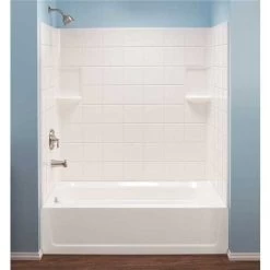 Mustee 670WHT Topaz 30 In. X 60 In. X 59 In. Direct-to-Stud Tub Surround In White