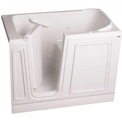 American Standard 3559105 GELCOAT WALK-IN BATH, WHIRLPOOL, LEFT-HAND WITH QUICK DRAIN AND FAUCET, WHITE, 30 IN. X 51 IN