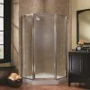 Foremost TDNA0570-OB-BN Tides 18-1/2 In. X 24 In. X 18-1/2 In. X 70 In. Framed Neo-Angle Shower Door In Brushed Nickel And Obscure Glass