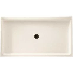 Swan SF03260MD.010 32 In. X 60 In. Solid Surface Single Threshold Center Drain Shower Pan In White