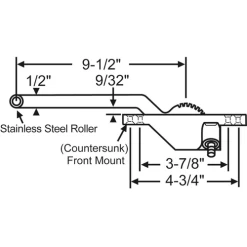 Brixwell 36-434-8 Single Arm Casement Operator Chestnut Bronze Truth Right Hand Front Mount Stainless Steel Roller 9-1/2in Arm
