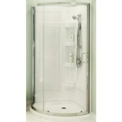 MAAX 300001000001102 MAAX Cyrene 2 Shower Kit, 34 In L, 34 In W, 76 In H, Acrylic, Chrome, Glue Up Installation, Round