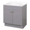 Zenna Home SBC36GY 2-Door Shaker Vanity With Top, Wood, Cool Gray, Cultured Marble Sink, White Sink -Hardware store 4001905 A.eps High