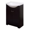 Zenna Home SEC24CH 2-Door Euro Shaker Vanity With Top, Wood, Espresso, Cultured Marble Sink, White Sink -Hardware store 4001996 A.eps High