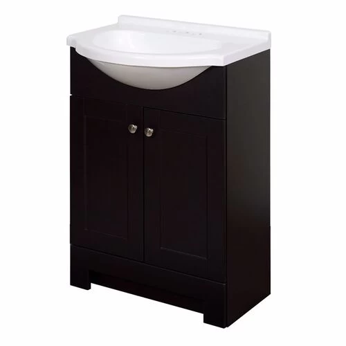 Zenna Home SEC24CH 2-Door Euro Shaker Vanity With Top, Wood, Espresso, Cultured Marble Sink, White Sink 3 Zenna Home SEC24CH 2-Door Euro Shaker Vanity With Top, Wood, Espresso, Cultured Marble Sink, White Sink