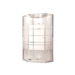 MAAX 105618000129102 Shower Kit, 36 In L, 36 In W, 72 In H, Polystyrene, Chrome, 3-Wall Panel, Neo-Angle