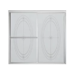 STERLING PLUMBING 5907-59S 59 X 56-1/4-Inch Silver Bypass Tub Door With Ellipse Pattern