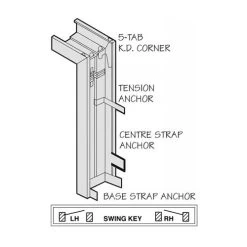 Daybar DB16 3068 LH Standard Duty Door Frame, 5-7/8" Jamb Depth