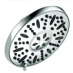 Peerless 76367C Shower Head, Round, 1.75 Gpm, 1/2 In Connection, IPS, 3-Spray Function, ABS, Chrome, 7-1/2 In W