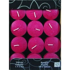 Candle Lite 4520565 1276565 Scented Votive Candle, Juicy Black Cherries Fragrance, Burgundy Candle, 10 To 12 Hr Burning