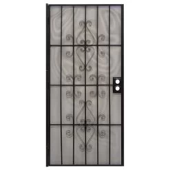 PRECISION 3851BK3068 Security Door 81-3/4" H X 36" W Orleans Black Steel Powder Coated