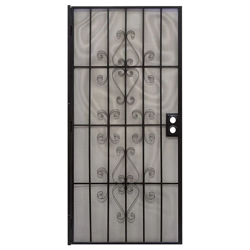 PRECISION 3851BK3068 Security Door 81-3/4" H X 36" W Orleans Black Steel Powder Coated 3 PRECISION 3851BK3068 Security Door 81-3/4" H X 36" W Orleans Black Steel Powder Coated