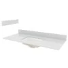 CRAFT + MAIN STE49228SWR Vanity Top, 49 In OAL, 22 In OAW, Stone/Vitreous China, Silver Crystal White, Undermount Sink