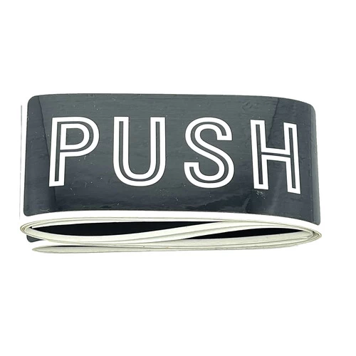 CRL 566HA Horizontal Black With Silver Letters "PUSH" Decal 3 CRL 566HA Horizontal Black With Silver Letters "PUSH" Decal