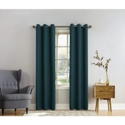Sun Zero 6006033 Blackout Curtains Norwich Green 80" W Green