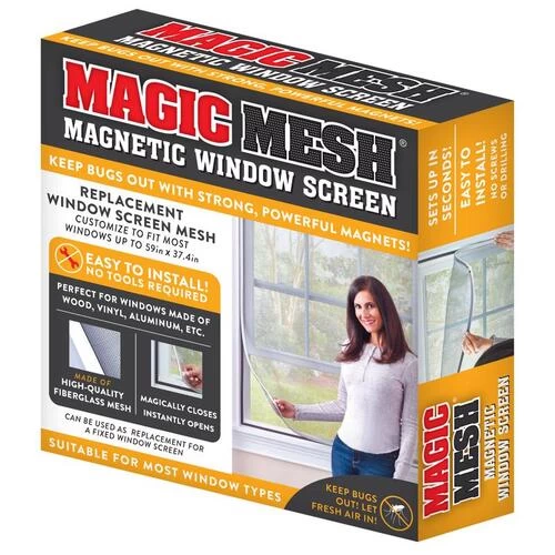 Magic Mesh MM601106 Replacement Window Screen Magnetic Fiberglass Clear 3 Magic Mesh MM601106 Replacement Window Screen Magnetic Fiberglass Clear