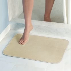 IDesign 16210 Bath Mat InterDry 24" L X 18" W Wheat Microfiber Polyester Wheat