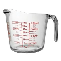 ANCHOR HOCKING 4904 Measuring Cup 4 Cups Glass Clear Clear