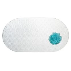 IDesign 80550 Bath Mat Circlz 27-1/4" L X 15-7/16" W Clear PVC Clear