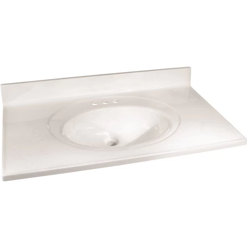 Foremost WW-2237 Vanity Top, 37 In OAL, 22 In OAW, Marble, White, Countertop Edge 3 Foremost WW-2237 Vanity Top, 37 In OAL, 22 In OAW, Marble, White, Countertop Edge
