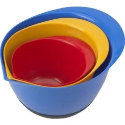 Good Cook 20465 Mixing Bowl Set, 1.5, 3, 5 Qt Capacity, Multi-Color