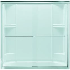 STERLING 5425-59S-G05 Finesse Series Bath Door, Frameless Frame, Aluminum Frame, Clear Glass, Tempered Glass