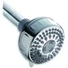 Waterpik TRS-523E PowerSpray+ Series Shower Head, Round, 1.8 Gpm, 1/2 In Connection, NPT, 5-Spray Function, Plastic