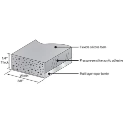 Brixwell 92-505b 3/8in Black Super Spacer Premium Plus 66 Foot Roll