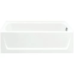 STERLING 71171120-0 Ensemble Bathtub, 44 Gal Capacity, 60 In L, 30 In W, 18 In H, Alcove Installation, Solid Vikrell