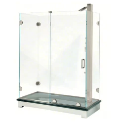 CRL ESS3BN Brushed Nickel Essence Series Basic Sliding Shower Door Kit With Squared Corner Rollers