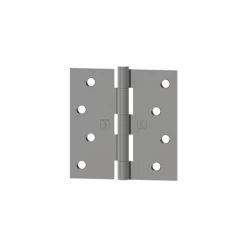 Hager 033145 1741 4" X 4" Steel Square Corner Full Mortise Plain Bearing Residential Hinge, Bright Chrome Finish