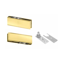 CRL PHA2BR Polished Brass North American Patch Door Kit For Use With Overhead Door Closer - Without Lock