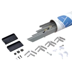 CRL PS13430 Gray 31" X 81" K.D. Screen Door Kit-Steel Wheels